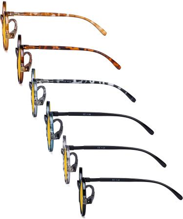 Eyekepper 5-Pack Blue Light Filter Round Computer Reading Glasses +2.00 Amber Tinted Vintage Style - Blue Light Blocking - 6 Pairs - Buy Online on GoSupps.com