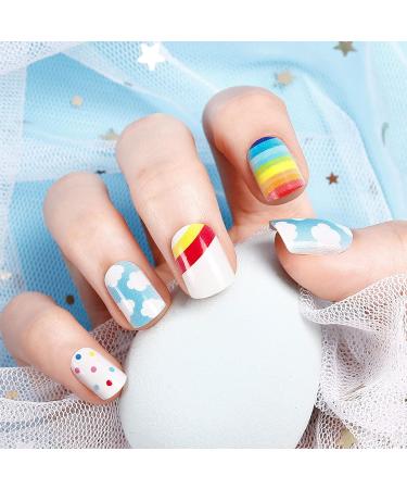 96 Pieces Kids Fake Nails with Nail Glue Pre-glue Full Cover Short False Nails Lovely Ready to Wear Press-On Gel Nails for Children girl (A) - Buy Online on GoSupps.com
