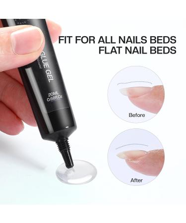Morovan Solid Gel Nail Glue - 20ML Strong Clear Gel for Press-Ons Acrylic Nails & UV Nail Extensions - Buy Online on GoSupps.com
