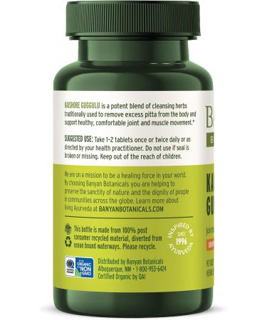 Banyan Botanicals Kaishore Guggulu - Organic Joint Support Supplement | Non-GMO Vegan | 90 Tablets for Healthy Joints & Muscles | Sustainably Sourced - Buy Online on GoSupps.com