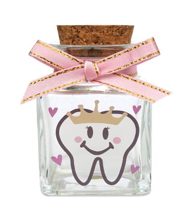 HAMUIERS Tooth Fairy Box, Baby Tooth Box for Lost Teeth, Glass Tooth Holders for Kids First Teeth Keepsake Box Gifts for Baby - Girl