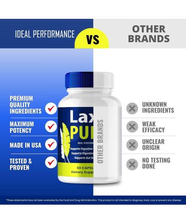 IDEAL PERFORMANCE Laxa Pure Capsules LaxaPure Gut Health & Digestion Support Supplement All Natural Formula Supports Gut Health Maintain Digestive Health & Comfort Laxa Pure Reviews (2 Pack) - Buy Online on GoSupps.com