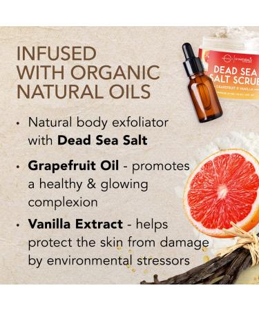 O Naturals Ultra-Cleaning Body Peeling - Moisturizing Grapefruit & Vanilla Body Scrub for Face & Body | Exfoliate Dead Skin & Combat Acne - International Shipping Available - Buy Online on GoSupps.com