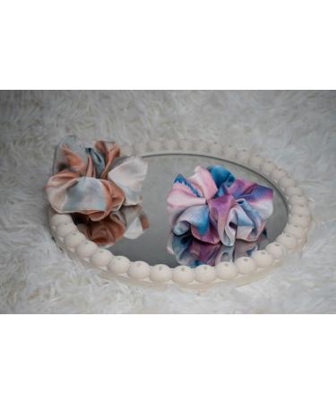 2-Pack Multi-Color Tie Dye Silk Hair Scrunchie Set - Buy Online on GoSupps.com