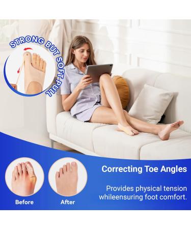 DNShan Medium-Sized Adjustable Bale Corrections - Ultra-Thin Toe Protectors for Men & Women | Soft Bale Tooth Socks for Ultimate Comfort in Shoes - M Nude - Buy Online on GoSupps.com