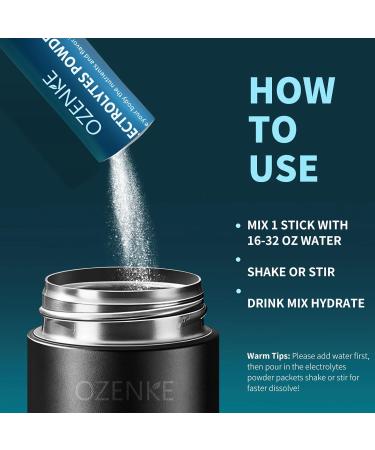 OZENKE Electrolytes Powder Packets Electrolytes Sugar Free Hydration Packets Portable Electrolyte Drink Mix for Rapid Hydration No Sugar & Low Sodium | 0 Calorie | Watermelon Flavor | 20 Sticks - Buy Online on GoSupps.com