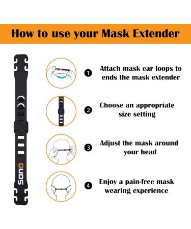 Sono Face Mask Accessories Set 11 Piece Adjustable Ear Saver Lanyards Brackets & Storage Case | Touchless Door Opener Included - Buy Online on GoSupps.com