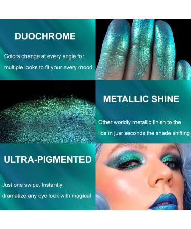 Afflano Shimmery Green Multichrome Eyeshadow - Long-Lasting Glitter for Green Eye Makeup - Buy Online on GoSupps.com
