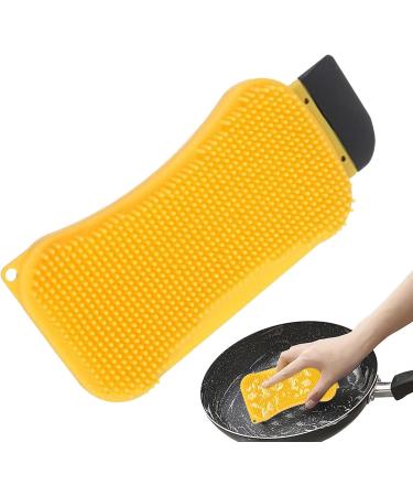 Huyath Silicone Sponges for Dishes Multi-Purpose Cleaning Sponges Scrub Brush Kitchen Cleaning Tool Sponge Scraper for Easy Cleaning & Dishwashing - Buy Online on GoSupps.com
