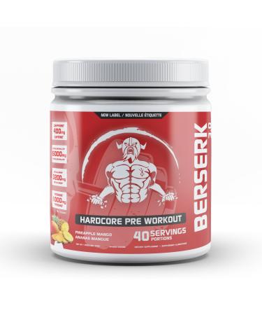 Predator Labs - Berserk 3.0 - Hardcore Pre-Workout Energy and Pump Formula 40 Servings (Pineapple Mango)