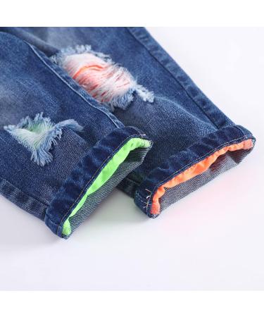KIDSCOOL SPACE Baby Ripped Jean Toddler Elastic Waist Distressed Denim Pants 18-24 Months Blue-2001 - Buy Online on GoSupps.com