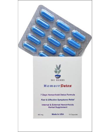 861 HERBS -7-Day Hemorrhoid Detox Formula Herbal Remedies Work to Address The Root Causes of Hemorrhoids of Long-Lasting Relief.