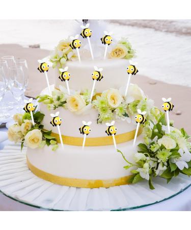 24Pcs Bumble Bee Cupcake Toppers Little Figurine Big Eyes Cute Bee Cupcake Picks Oh Baby Cake Decoration for Bee Theme Baby Shower Kids Boys Girls Birthday Party Decorations Supplies Gifts Style 2 - Buy Online on GoSupps.com