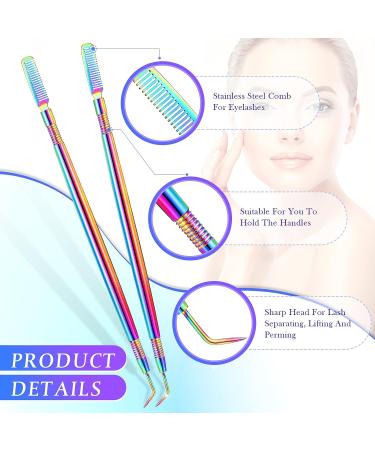 2-Piece Stainless Steel Eyelash Lift Perm Tool Set with Comb - Multi Color | Eyelash & Eyebrow Perming, Tinting, Curling Extensions Supplies - Buy Online on GoSupps.com
