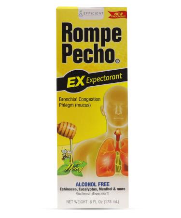 Rompe Pecho EX (Expectorant) 6oz - Cold & Cough Syrup Yellow Ex 6 Ounce