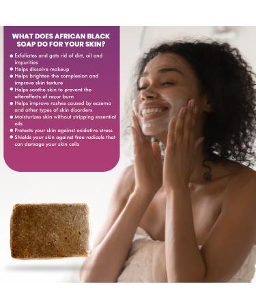 Glowsavy African Black Soap - Natural Exfoliating Bath Soap for Smooth & Hydrated Skin - Deep Cleansing Face, Body, Skin - Vegan & Cruelty-Free - 1 Bar - Buy Online on GoSupps.com