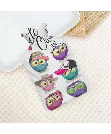 Hot Water Bottle with Lid - Owl Pattern Rubber Hot Water Bag for Pain Relief Cramps & Foot Warmer | Hot & Cold Therapy - Buy Online on GoSupps.com