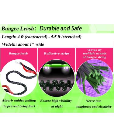 ZENGSUSU 4ft Bungee Dog Leash Extension Attachment for Dogs (20-150 lb) Reflective Tactical Shock Absorbing Lead with Double Swivel Clips for Camping/Running/Bicycle 4ft Redleash - Buy Online on GoSupps.com