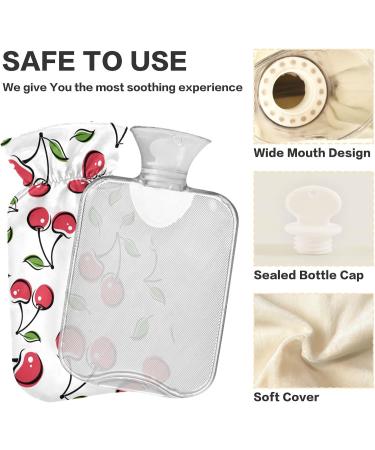 NAANLE Cartoon Cherry Berries 1L Heat Bottle - Transparent Hot Water Bag for Bed Hand & Foot Warmer Pain Relief & Cold Therapy - Buy Online on GoSupps.com