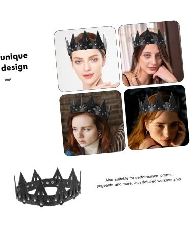 LIFKOME Tiara Crown Halloween Decor Party Photo Prop Party Cosplay Props Pu One Size Black - Buy Online on GoSupps.com