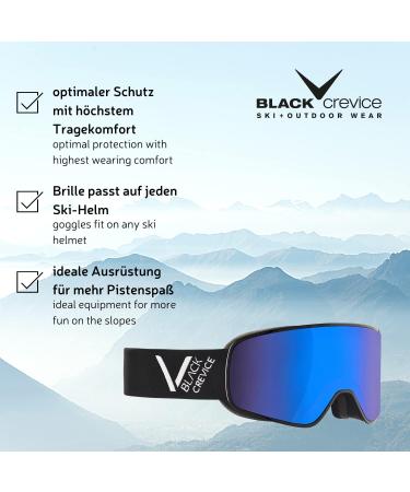 Black Crevice Ski-Gladming I Ski Goggles for Men & Women | Adjustable Anti-Fog UV400 Protection | Break-Resistant Double Disc in Navy/Orange - Buy Online on GoSupps.com