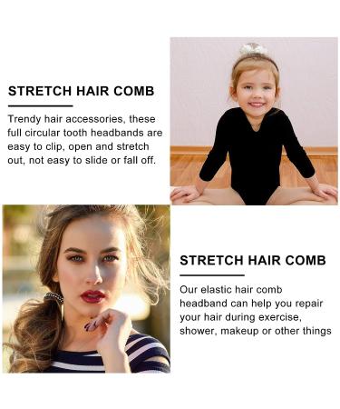 FOMIYES 12 Pcs Stretch Hair Comb Headbands - Flexible Circle Comb Hairband Set for Women & Girls - Sports Hair Accessories in Multiple Colors - Buy Online on GoSupps.com