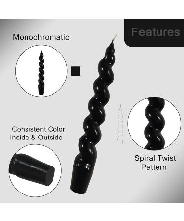 Shop Smokeelee Tapered Black Spiral Candles - Odorless Unscented Twisted Candlesticks for Relaxation & Special Occasions - International Shipping Available - Buy Online on GoSupps.com