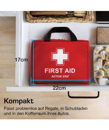 90-Part Premium First Aid Set - Includes Cooling Packs Eye Rinsing Rescue Blanket - Ideal for Home Office Car - Red Color - Buy Online on GoSupps.com