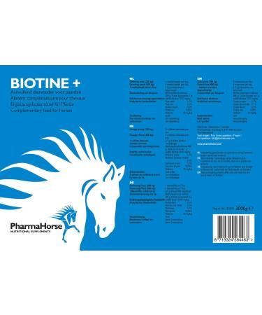 PharmaHorse Biotin+ | Boost Skin Nervous System & Energy Metabolism | 3000g | No Added Sugar - International Shipping Available - Buy Online on GoSupps.com