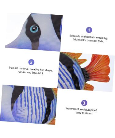 ABOOFAN 1pc Decorative Fish Wall Hanging Ornament Metal Fish Wall Art Wall Hanging Decoration The Fence Iron Purple 26x16.3cm - Buy Online on GoSupps.com