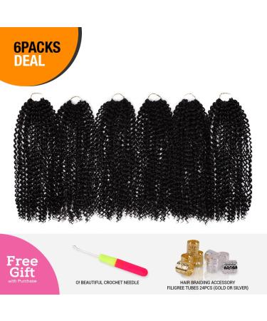 22 Inch Authentic Passion Twist Water Wave Crochet Braids for Bohemian Goddess locs - Pack of 6, 1B-Off Black - Buy Online on GoSupps.com