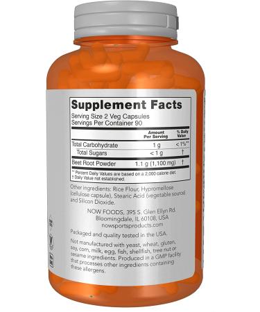Now Foods Sports Beet Root 550mg - 180 Veg Capsules for Energy & Performance - Buy Online on GoSupps.com