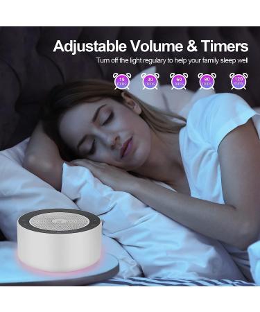 White Noise Machine with 30 High Fidelity Soundtracks, 7 Night Light Colors - Timer, Memory, Touch Controls - Plug-in Sound Machine for Baby & Adults - Buy Online on GoSupps.com