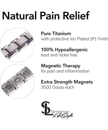 Smarter Lifestyle Elegant Titan Magnetic Therapy Foot Chain for Pain Relief - Silver 10.2 inch (Pack of 1) for Men & Women - Arthritis & Carpal Tunnel Support - Buy Online on GoSupps.com