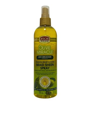 African Pride Olive Miracle Anti-Breakage Braid Sheen Spray 355 ml/12 fl.oz by AFRICAN PRIDE