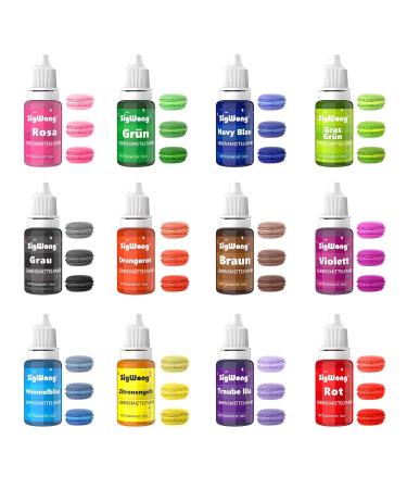 12 Highly Concentrated Liquid Food Colors - 10 ml Bottles for Cheeks Cookies Fondant Macarons DIY Soaps & Crafts | International Shipping - Buy Online on GoSupps.com