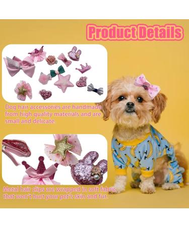 YNR 15PCS Mixed Styles Pink Hair Clips for Dog Dog Hair Bows Bowknot dog hair Grooming Accessories Hair Beauty Accessorie Puppy Hair Barrettes for Cats Dogs Kitten Puppies Hairpin Accessories - Buy Online on GoSupps.com