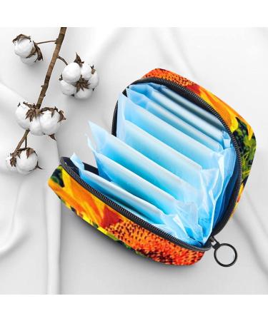 Field of Sunflowers Sunset Menstrual Cup Pocket with Zipper - Storage Solution for Teens & Women - Buy Online on GoSupps.com