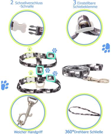 Supet Adjustable Cat Dishes Set Safe & Stylish Bowls for Large & Small Cats Includes Kitten Dishes & Walking Leash (Black Size M) - Buy Online on GoSupps.com