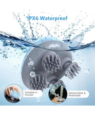 Brifit Electric Scalp Massager - USB Charging Head Massage Device with 4 Kneading Heads 3 Modes IPX6 Waterproof for Dogs & Body Relaxation - Portable Blue - Buy Online on GoSupps.com