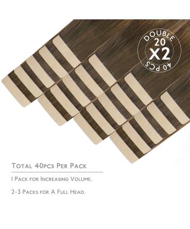 Shop If-of-Hearted Tape Extensions - 40PCs Real Hair 10 Inch Ombr Walnut Brown to Ash Brown & Blonde | Invisible Tape In Hair Extensions - Buy Online on GoSupps.com