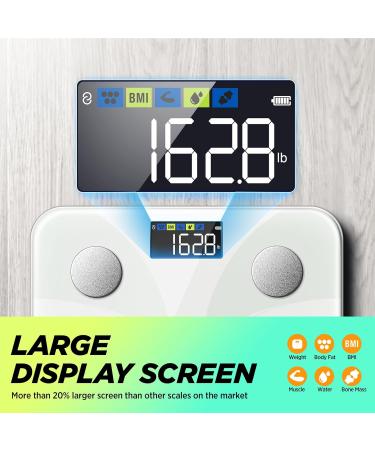 Runstar Smart Scale for Body Weight and Fat Percentage Scale FSA or HSA Eligible with LCD Display for BMI 13 Body Composition Analyzer Sync with Fitness App - White - Buy Online on GoSupps.com