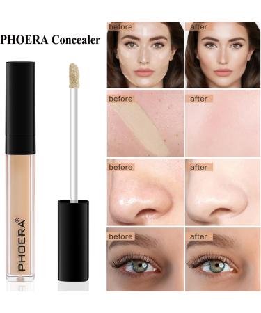 PHOERA Fond de teint PHOERA correcteur liquide dissimulation l g re couverture naturelle PHOERA maquillage de fond de teint pour femmes (101 Porcelain+101#LIGHT) - Buy Online on GoSupps.com