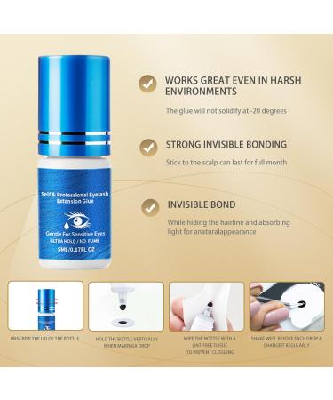Extra Strong Eyelash Extension Glue - 5ml Smokeless Formula for Sensitive Eyes | 6-7 Week Hold | Professional Quality Eyelash Glue - Buy Online on GoSupps.com