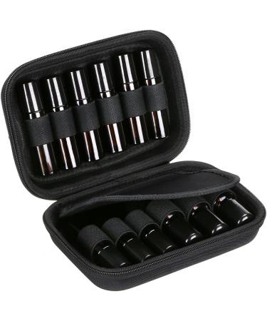 Hard Shell Essential Oil Case - Holds 12 Bottles (5ml, 10ml, 10ml Rollers) - Travel Size Organizer (Black) - Buy Online on GoSupps.com