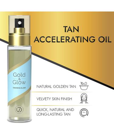 7 Suns Cosmetics Tanning Accelerator Gold & Glow Dry Oil - Indoor & Outdoor Tanning - 3.4 fl. oz - Buy Online on GoSupps.com
