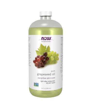 NOW Solutions Grapeseed Oil Skin Care for Sensitive Skin Light Silky Moisturizer for All Skin Types 32-Ounce