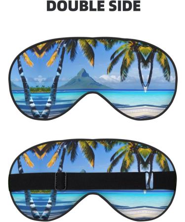 Tahiti Beaches Print Eye Mask | Unisex Soft Light-Blocking Sleeping Mask for Comfortable Rest - Buy Online on GoSupps.com