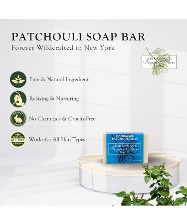 ADK Patchouli Handmade Soap Bar - Moisturizing Vegan Soap for Sensitive Skin | Healing Botanicals 4 oz - Perfect for Men & Women Body & Face Wash - Buy Online on GoSupps.com