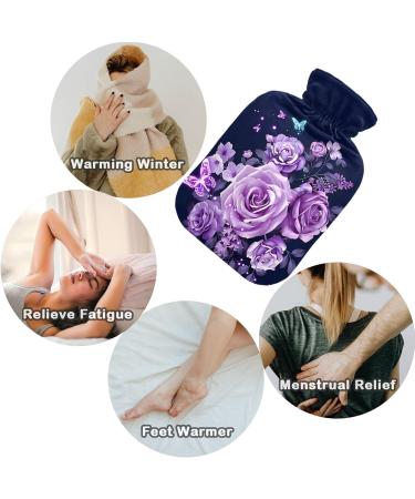 Buy Naanle Purple Rose Hot Water Bottle | 1L Transparent Hand & Foot Heating Bag for Pain Relief & Heat Therapy - International Shipping Available - Buy Online on GoSupps.com